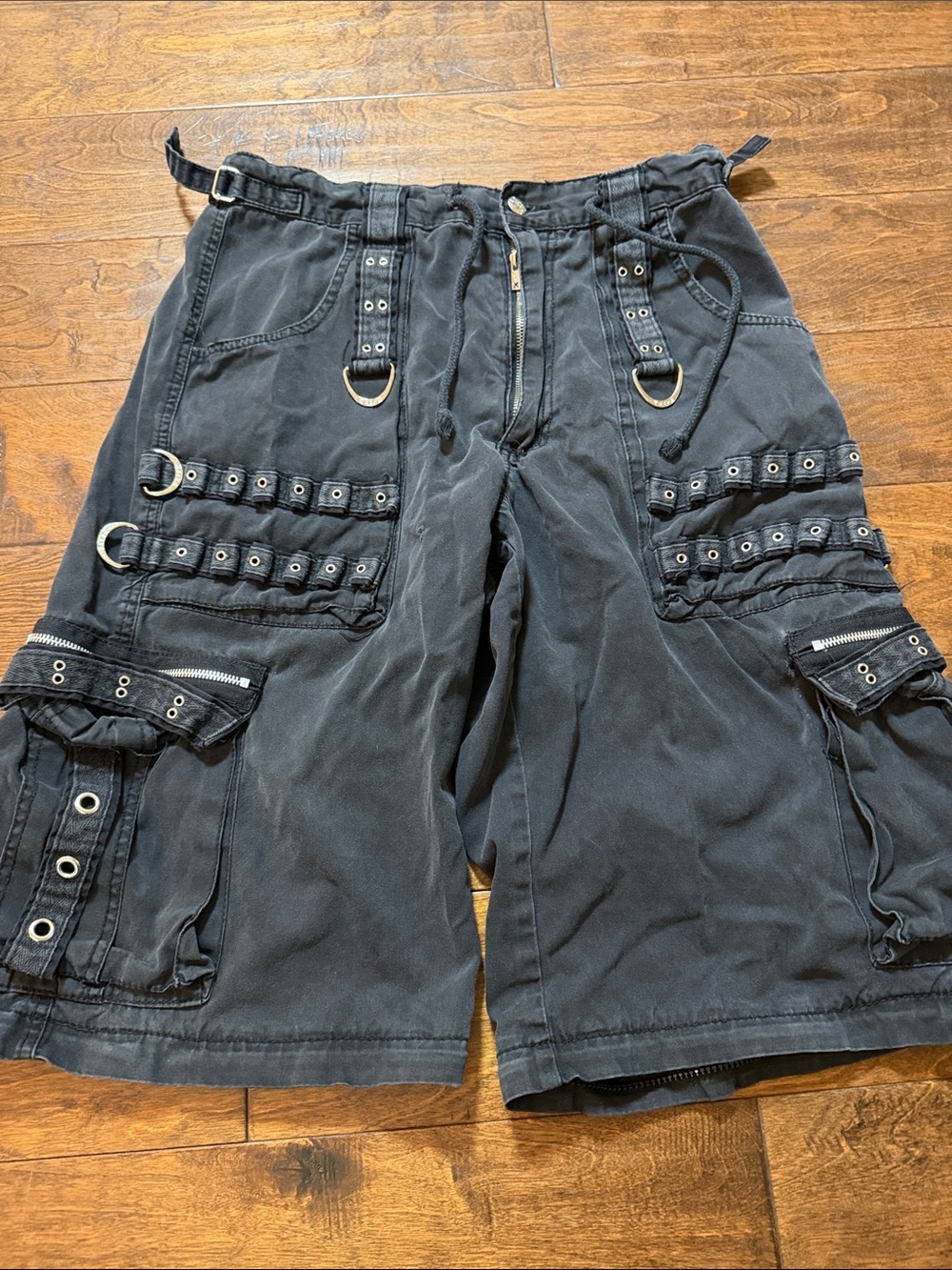 Vintage Tripp NYC Cargo Black Zip Off Punk Pants/Shorts, size M